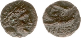 Northern Greece - Thrace - Istros - AE16 (c. 350-340 BC, 2.63 g) - Laureate head of Apollo right / Sea-eagle to left, clutching dolphin in its talons,...