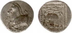 Northern Greece - Thrace - Maroneia - AR Triobol (c. 398-385 BC, 2.74 g) - Forepart of horse to left, Π-Λ to left and right / Grape bunch on vine, rhy...