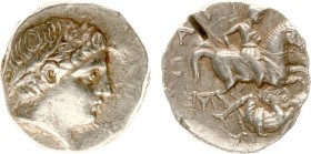 Northern Greece - Kingdom of Paeonia - Patraos (ca. 340-315 BC) - AR Tetradrachm (c. 335-315 BC, 12.52 g) - Laureate head of Apollo right / Warrior on...