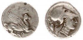 Illyria and Central Greece - Akarnania - Leukas - AR Stater (c. 320-280 BC, 8.60 g) - Pegasus flying right, Λ below / Helmeted head of Athena right, g...