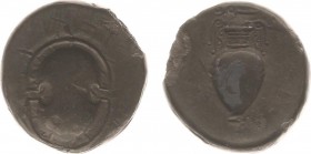 Illyria and Central Greece - Boeotia - Thebes - AR Drachm (c. 395-338 BC, 4.13 g) - Boeotian shield / Amphora with high handles. General feature gVF, ...