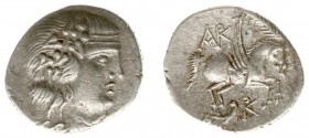Illyria and Central Greece - Epeiros - Islands off Epeiros / Korkyra - AR Drachm (Roman rule, c. 229-48 BC, 4.29 g) - Head of Dionysos to right, weari...