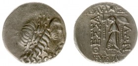 Illyria and Central Greece - Thessalian League - AR Double Victoriatus (196-146 BC, 6.00 g) - Laureate head of Zeus right / Athena Itonia standing rig...