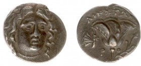 Greece - Islands off Caria - Rhodos - AR Drachm (c. 205-190 BC, 2.85 g) - Ainetor, magistrate - Head of Helios facing slightly right / AINHTΩP Rose wi...