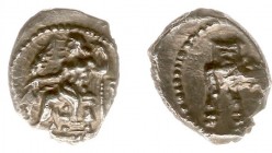 Asia Minor - Cilicia - AR 3/4 Obol (uncertain mint or satrap, Tarsus (?), c. 4th century BC, 0.61 g) - Baal enthroned to left holding long dotted scep...