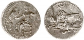 Asia Minor - Cilicia - Tarsos - Mazaios, Satrap of Cilicia - AR stater (c. 361-334 BC, 10.66 g) - Baaltars seated left, holding eagle and scepter, cor...