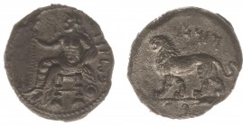 The East - Mesopotamia - Babylon - AR Attic didrachm (6.75 g.) - Civic Baal/lion coinage, Satrap Mazaios 331-328 BC, Baal seated l., holding sceptre; ...