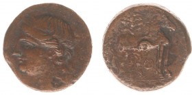 North Africa - The Carthaginians in Sicily and in North Africa - AE Trishekel (CARTHAGE, 30mm, 18.61 g). , Second Punic War. Circa 220-215 BC. Carthag...