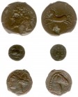 North Africa - Zeugitana - Carthage - AE20 (c. 300-264 BC, 4.38 g) - Head of Tanit left, wreathed with corn / Head and neck of horse right, caduceus b...