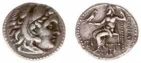 Kingdom of Macedonia - Alexander III (336-323 BC) - AR Drachm (Kolophon c. 319-310 BC, 4.23 g) - Head of Herakles right wearing lion's skin / Zeus ent...