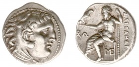 Kingdom of Macedonia - Alexander III (336-323 BC) - AR Drachm (Lampsakos, c. 310-301 BC, 4.16 g) - Head of Herakles right, wearing lion's skin / Zeus ...
