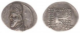 Parthian Kingdom - Mithradates II (123-88 BC) - AR Drachm (4.21 g.) - Bust left with medium beard wearing tiara with star in centre, earring visible /...