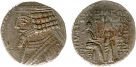 Parthian Kingdom - Phraates IV (38-2 BC) - Bi Tetradrachm (Seleukeia on the Tigris, 15.19 g) - Diademed bust of Phraates IV left / King seated right, ...