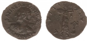 The Indo-Greek Kingdom - Menander (ca. 160-145 BC) - Bilingual AR tetradrachm (4.91 g.), Bilingual issue, diademed heroic bust wearing aegis and brand...