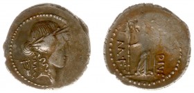 P. Clodius M.f. Turrinus - AR Denarius (Rome 42 BC, 3.72 g) - Laureate head of Apollo right, lyre behind / P CLODIVS on right, MF on left, Diana Lucif...