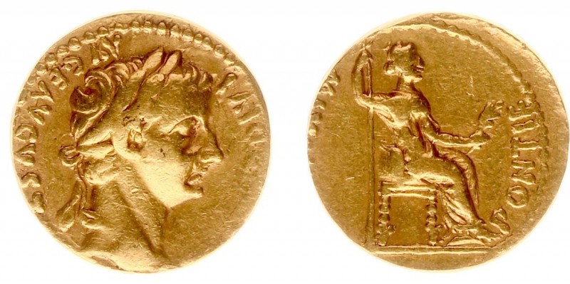 Tiberius (14-37) - AV Aureus ('Tribute Penny', Lugdunum AD 18-35, 6.97 g) - TI C...