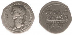 Nero Claudius Drusus (+ 9 BC) - AR Denarius (Struck under Claudius, Rome 41-45 AD, 2.75 g) - NERO CLAVDIVS DRVSVS GERMANICVS IMP Laureate head of Nero...