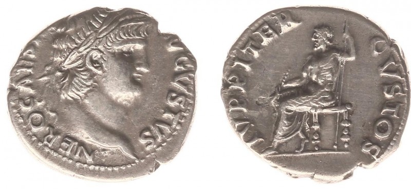 Nero (54-68) - AR Denarius (Rome c. AD 64-65, 3.00 g) - NERO CAESAR AVGVSTVS Lau...