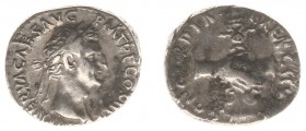 Nerva (96-98) - AR Denarius (Rome AD 97, 3.43 g) - Laureate head right / CONCORDIA EXERCITVVM Clasped hands (RIC 14 / RSC 20) - VF, some deposit