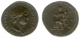 Hadrianus (117-138) - AE Dupondius (Rome AD 126, 12.39 g) - Radiate bust right / Aequitas seated left, holding scales and cornucopiae (RIC 655 / BMCRE...