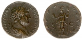 Hadrianus (117-138) - AE Dupondius (Rome AD 136, 15.18 g) - Laureate and draped bust right / CAPPADOCIA Cappadocia standing left holding model of Moun...
