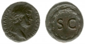 Hadrianus (117-138) - AE As (Rome AD 138, 13.80 g) - Laureate head right / Large SC within laurel-wreath (RIC 831 / BMCRE 1618) - VF
