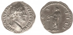 Antoninus Pius (138-161) - AR Denarius (Rome AD 148-149, 2.56 g) - Laureate head right / COS IIII Antoninus Pius standing left, sacrificing from pater...