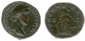 Antoninus Pius (138-161) - AE As (Rome AD 140-144, 11.15 g) - Laureate head right / ANNONA AVG Annona standing right, holding grain ears and cornucopi...
