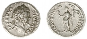 Septimius Severus (193-211) - AR Denarius (Rome, 3.39 g) - Laureate head right / LIB AVG III PM TRP X COS III PP Liberalitas standing left, holding ab...