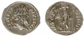 Septimius Severus (193-211) - AR Denarius (Rome Ad 205, 3.19 g) - Laureate head right / PM TRP XIII COS III PP Jupiter standing left holding thunderbo...