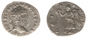 Septimius Severus (193-211) - AR Denarius (Laodicea AD 198-202, 2.49 g) - L SEPT SEV AVG IMP XI PART MAX Laureate head right / COS III PP Victory adva...