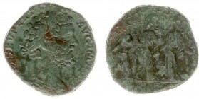 Septimius Severus (193-211) - AE Sestertius (Rome AD 194, 16.26 g) - L SEPT SEV PERT AVG IMP IIII Laureate head right / MONET AVG COS II P P The three...