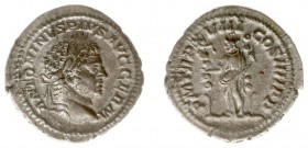 Caracalla (196-217) - AR Denarius (Rome AD 215, 2.94 g) - Laureate head right / PM TRP XVIII COS IIII PP Fides standing holding two aquilae (RIC 266) ...