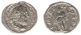 Macrinus (217-218) - AR Denarius (Rome AD 218, 2.57 g) - Laureate and draped bust right, wearing long beard / Annona standing left, holding cornucopia...