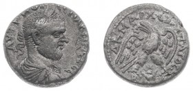 Macrinus (217-218) - Cyrrhestica / Beroea - AR Tetradrachm (12.42 g) - Laureate, draped and cuirassed bust right / Eagle standing facing, head left, w...