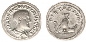 Maximus (235-238) - AR Denarius (Caesar, Rome AD 235-236, 3.34 g) - IVL VERVS MAXIMVS CAES Bare headed, draped bust right / PIETAS AVG Lituus, knife, ...