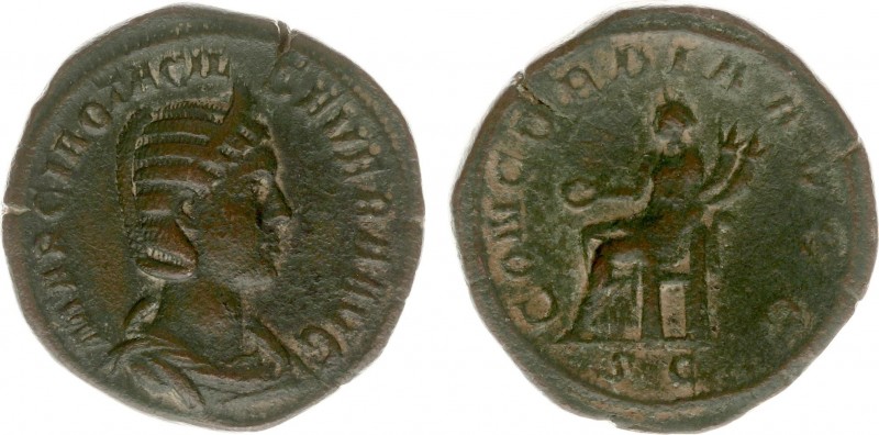 Otacilia Severa (+249) - AE Sestertius (Rome AD 246-247, 20.76 g) - Draped bust ...