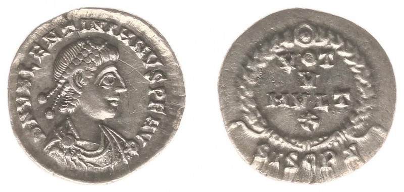 Valentinianus II (375-392) - AR Siliqua (Siscia AD 378-383, 1.63g) - Draped bust...