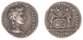 Augustus (27 BC - 14 AD) - AR Denarius (Lugdunum 2 BC, 3.83 g) - CAESAR AVGVSTVS DIVI F PATER PATRIAE Laureate head right / AVGVSTI F COS DESIG PRINC ...