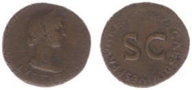 Livia (57 BC- 29 AD) - AE Dupondius (Rome AD 80, restitution issue under Titus, 14.41 g) - Diademed and draped bust of Livia as Justitia, below IVSTIT...