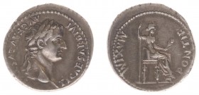 Tiberius (14-37) - AR Denarius ('Tribute Penny', Rome AD 36-37, 3.79 g) - TI CAESAR DIVI AVG F AVGVSTVS Laureate head right / PONTIF MAXIM Female figu...
