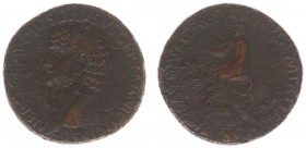 Nero Claudius Drusus (+ 9 BC) - AE Sestertius (Rome c. AD 50-54, 24.58 g) - NERO CLAVDIVS DRVSVS GERMANICVS IMP Bare head left / TI CLAVDIVS CAESAR AV...