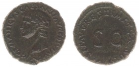 Germanicus (+19) - AE As (Rome, restitution issue under Titus AD 80-81, 11.74 g) - GERMANICVS CAESAR TI AVG F DIVI AVG N Bare head left / IMP T CAES D...