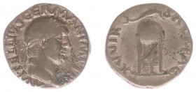 Vitellius (69) - AR Denarius (Rome, struck c. late April–20 December AD 69, 3.33 g) - A VITELLIVS GERMAN IMP TR P Laureate head right / XV VIR SACR FA...
