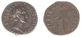 Nerva (96-98) - AR Denarius (Rome AD 97, 3.37 g) - IMP NERVA CAES AVG P M TR P COS III P P Laureate head right / FORTVNA AVGVST Fortuna standing left ...