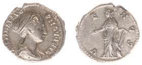 Faustina Minor - AR Denarius (Rome AD 147-150, 3.51 g) - FAVSTINAE AVG PII AVG FIL Draped bust right, strings of pearls in hair / VENVS Venus standing...