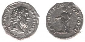 Pertinax (193) - AR Denarius (Rome, 3.25 g) - IMP CAES P HELV PERTIN AVG Laureate head right / LAETITIA TEMPOR COS II Laetitia standing left, holding ...