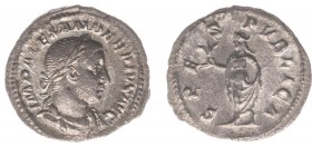Severus Alexander (222-235) - AR Denarius (Rome AD 231-235, 2.09 g) - IMP ALEXANDER PIVS AVG Laureate, draped and cuirassed bust right / SPES PVBLICA ...
