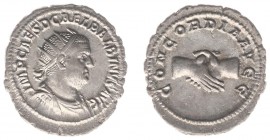 Balbinus (238) - AR Antoninianus (Rome, 3.98 g) - IMP CAES D CAEL BALBINVS AVG Radiate, draped and cuirassed bust right / CONCORDIA AVGG Clasped hands...