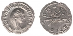Mariniana (Wife of Valerianus I) - AR Antoninianus (Rome, struck under Valerianus I, 2.97 g) - DIVAE MARINIANAE Veiled and draped bust right, set upon...